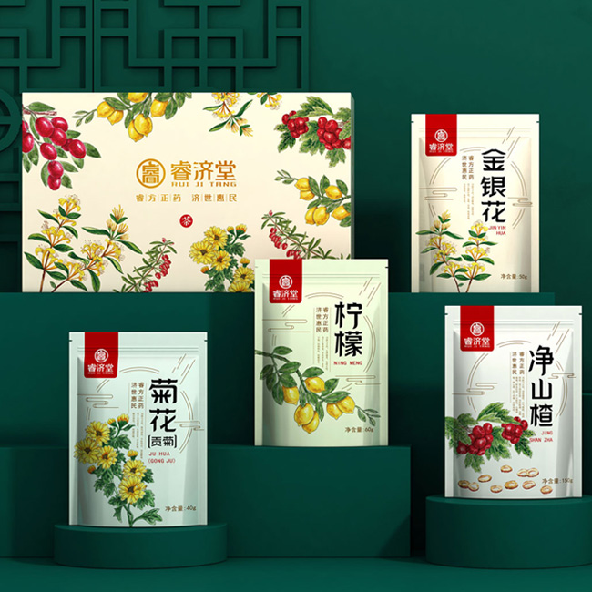 中药饮片花茶包装设计公司--守正创新睿济堂品牌花茶包装策划设计