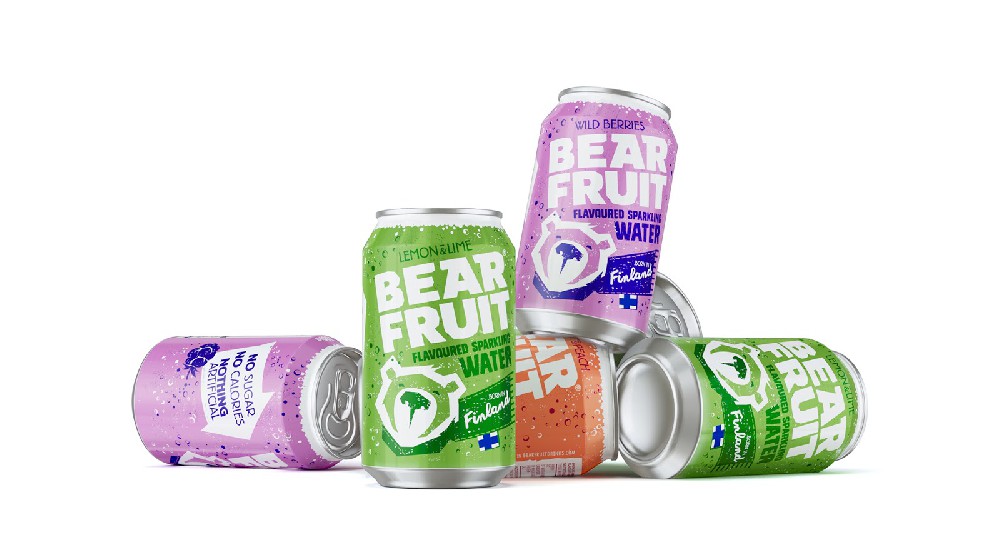 熊图案的苏打水饮料包装设计，​食品饮料包装设计公司