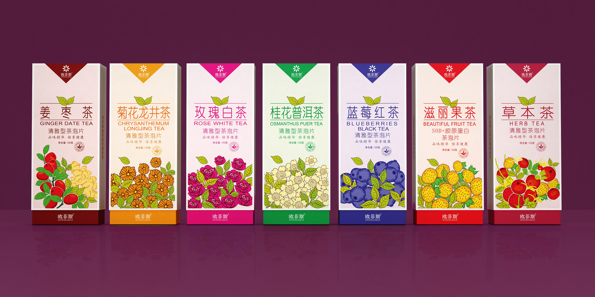 时尚茶叶包装盒设计，上海茶叶包装设计，茶叶包装设计公司，花果茶包装设计，固体茶饮料包装设计公司，上海包装设计公司。