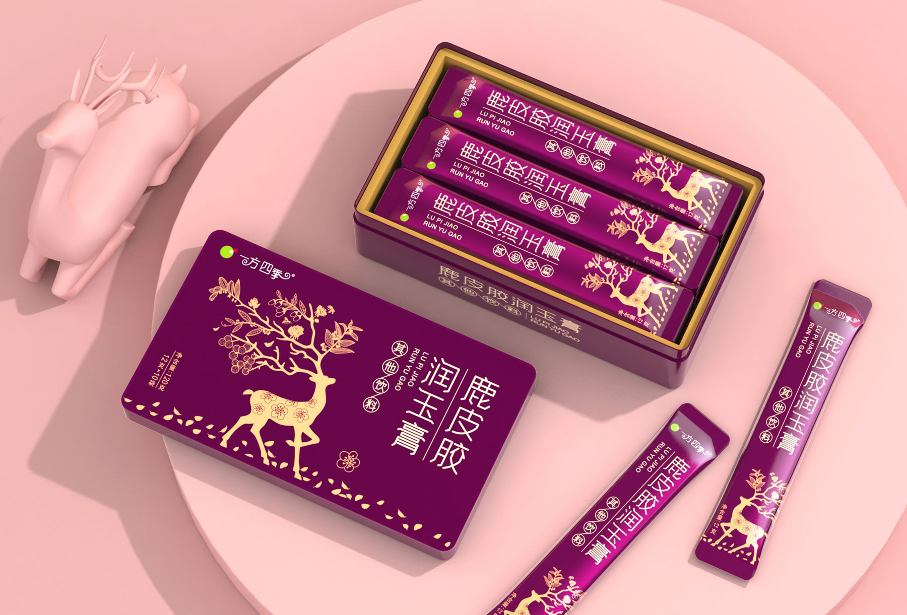 国药集团鹿保健品包装策划设计，时尚现代风格鹿保健食品包装设计，食品包装设计公司，保健食品包装设计公司，上海保健品包装设计