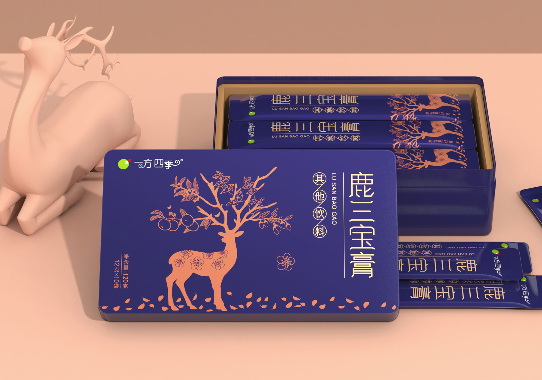 国药集团鹿保健品包装策划设计，时尚现代风格鹿保健食品包装设计，食品包装设计公司，保健食品包装设计公司，上海保健品包装设计